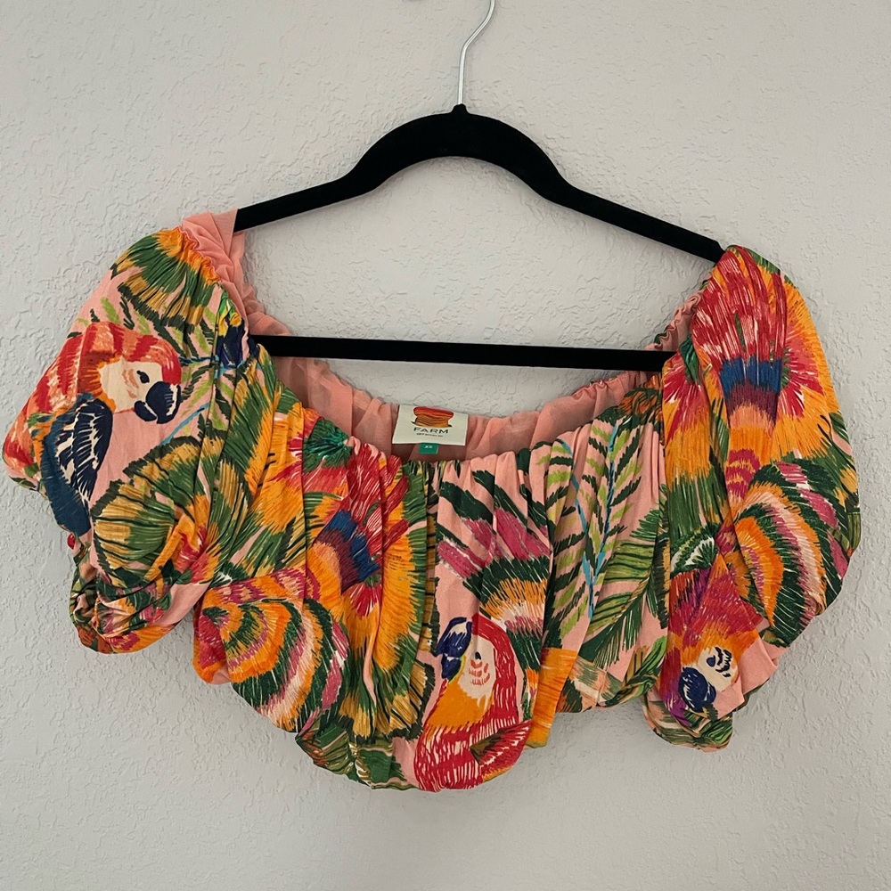 FARM Rio off shoulder crop top